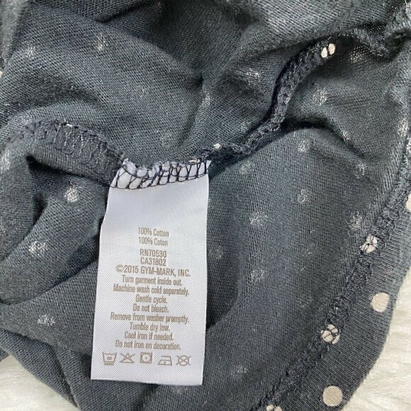 Crazy 8 Top Long Sleeve Shirt Toddler Girls 2T Black White Polka Dots - Picture 5 of 5